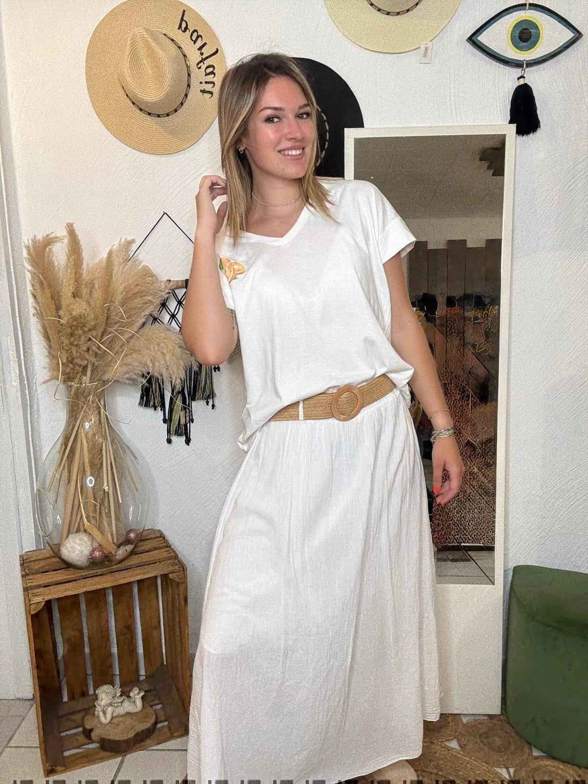 Jupe fluide bohème chic, prêt-à-porter féminin La Boutique 83 470
