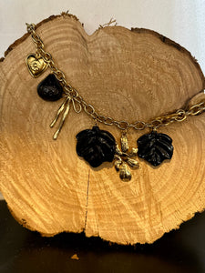 Collier breloque rose