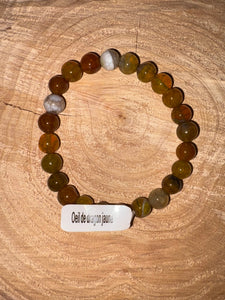 Bracelet pierre œil de dragon jaune 2