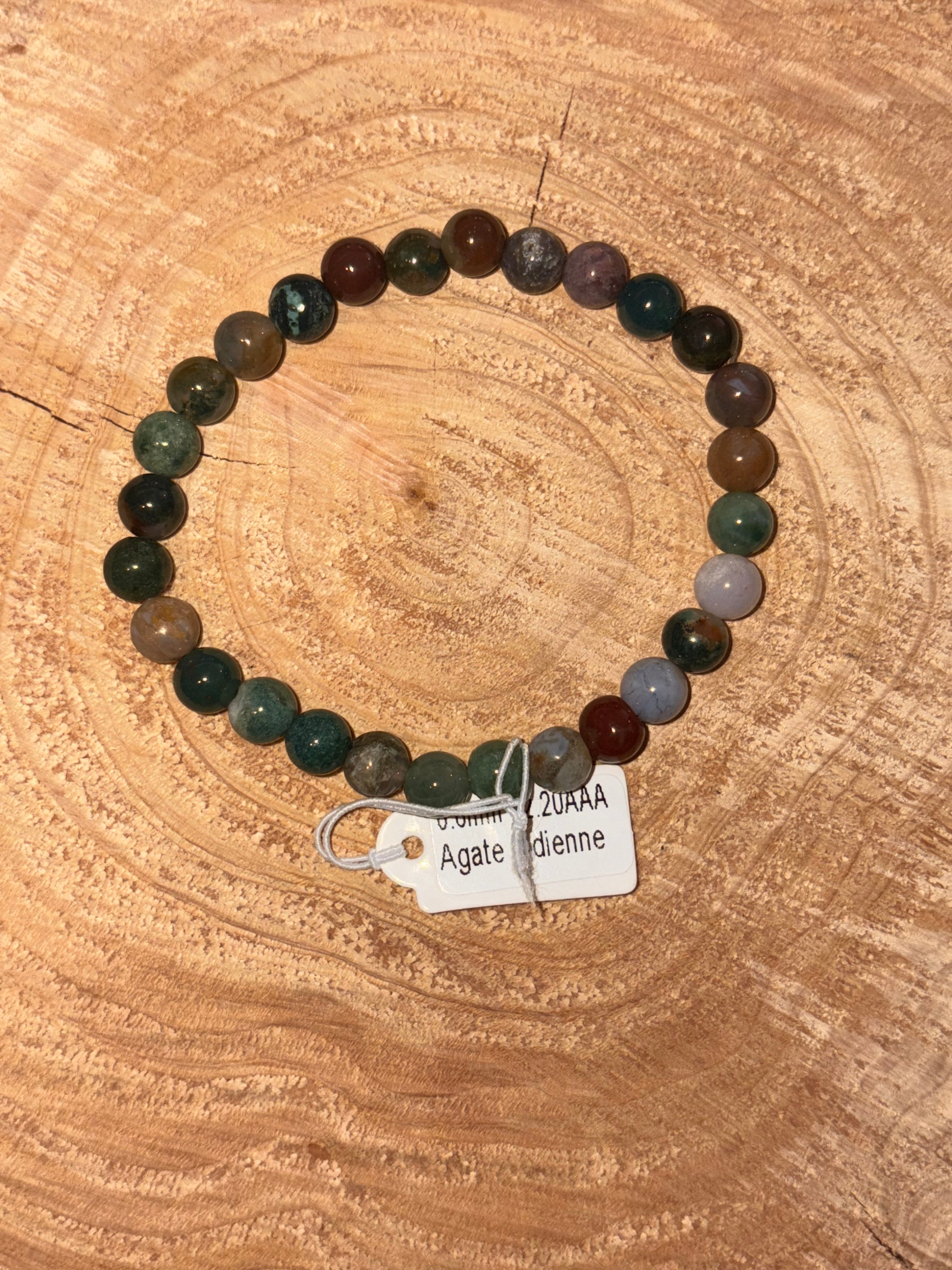 Bracelet pierre agate indienne T1