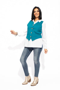 La Boutique 83470 Blazer Gilet Blue Chantal B