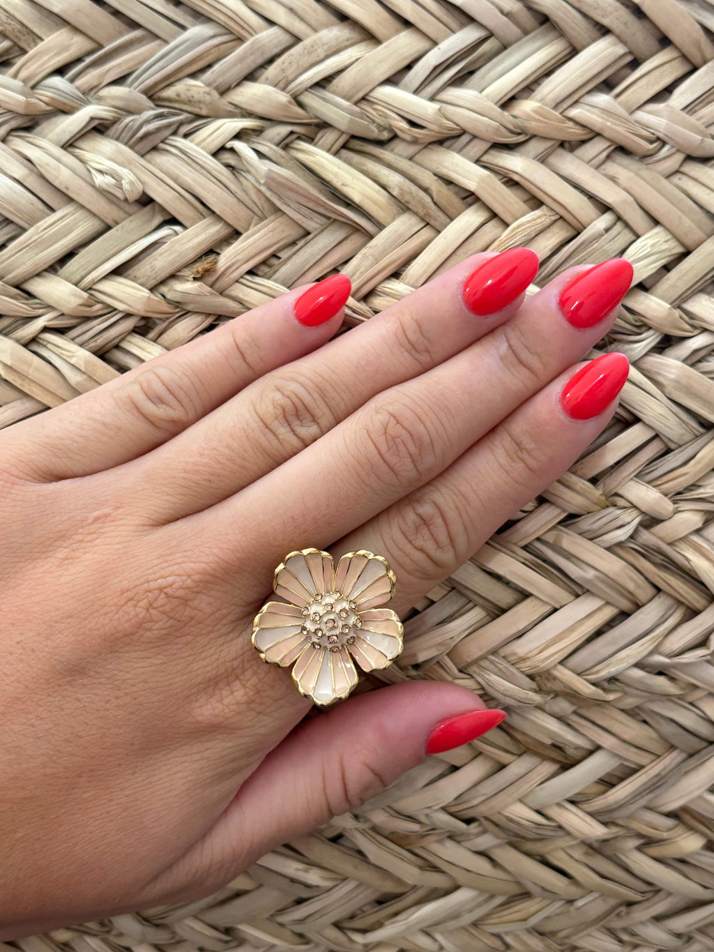 La Boutique 83470 Bracelet Bague fleur rose Bague fleur rose