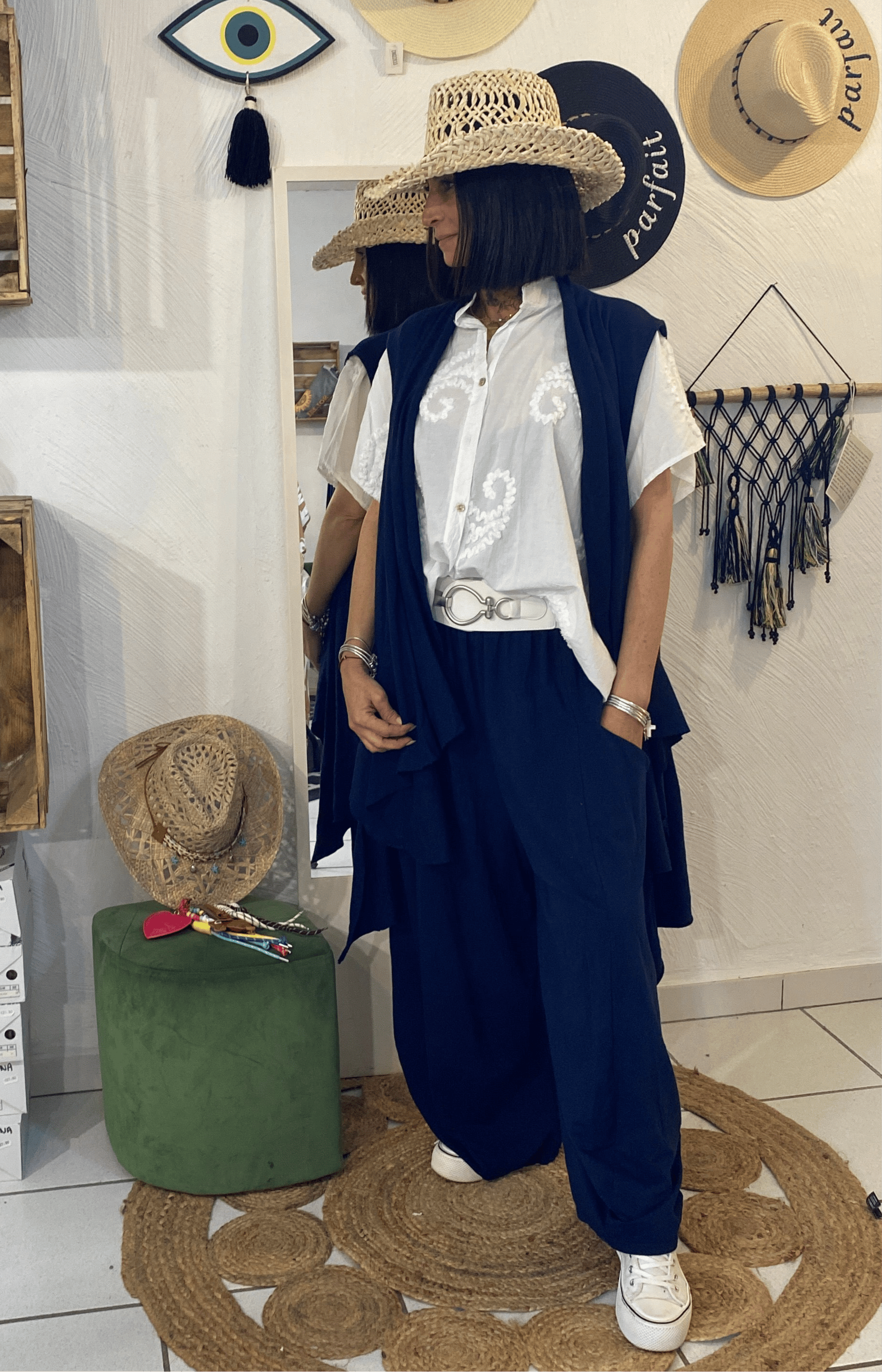 La Boutique 83470 Ensembles de vêtements pour femme Bleu marine / Du 38 au 50 Gilet MÉLANIE Gilet MÉLANIE