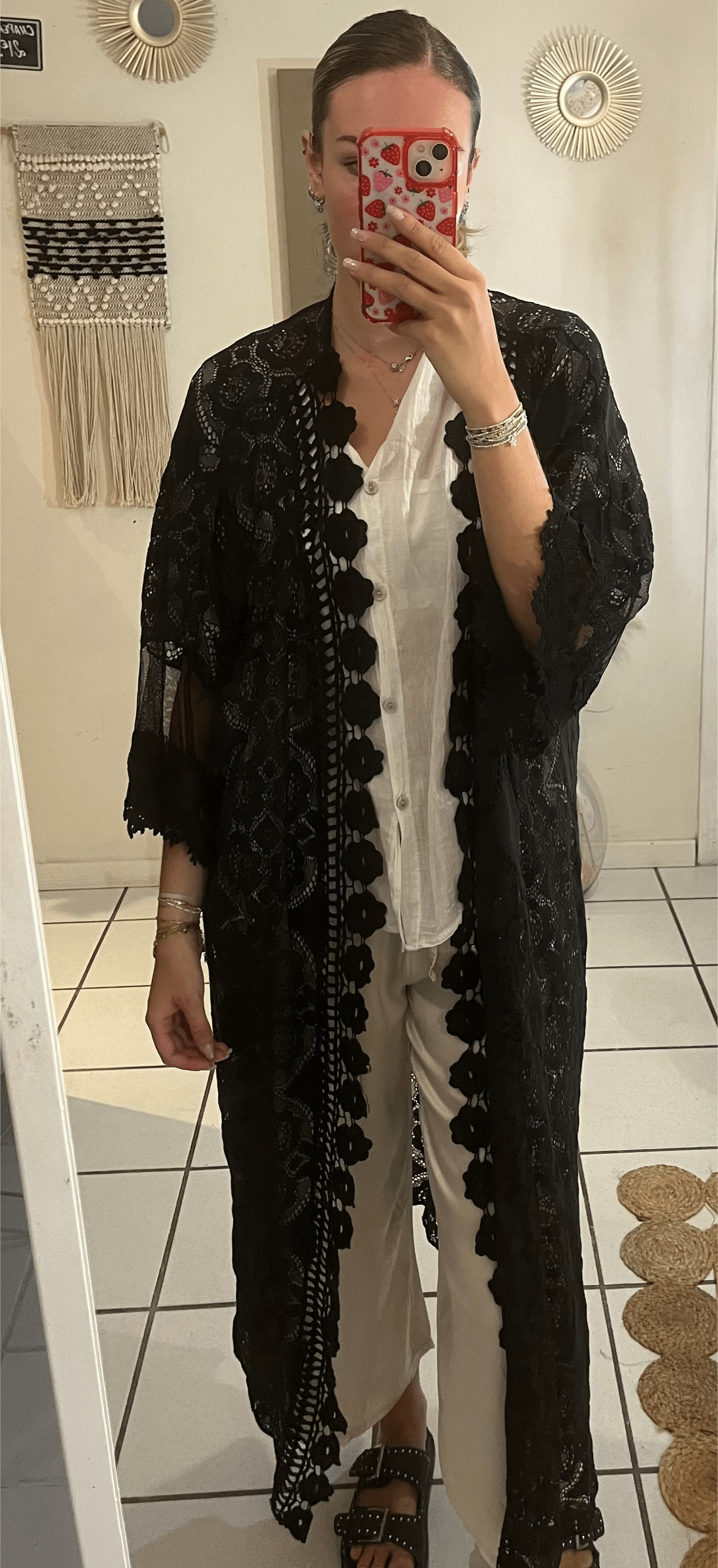 La Boutique 83470 Gilet long femme Kimono MIMOSA