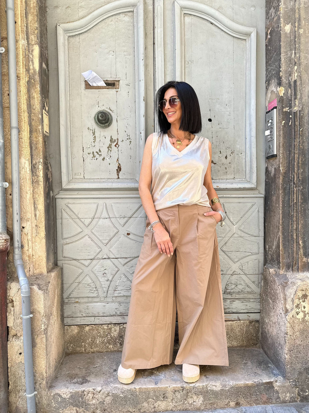 La Boutique 83470 Haut femme TU 36 au 46 / Beige Débardeur KALY Débardeur KALY