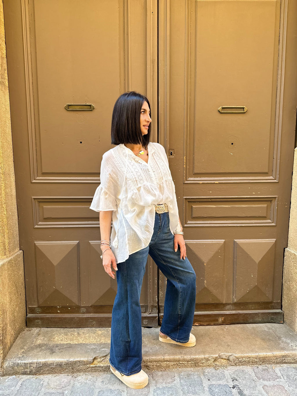 La Boutique 83470 Jean palazzo tendance Jean LILA Jean LILA