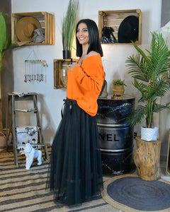 La Boutique 83470 Jupe longue Taille unique / Noir Jupe ORIANE Jupe ORIANE