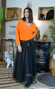La Boutique 83470 Jupe longue Taille unique / Noir Jupe ORIANE Jupe ORIANE