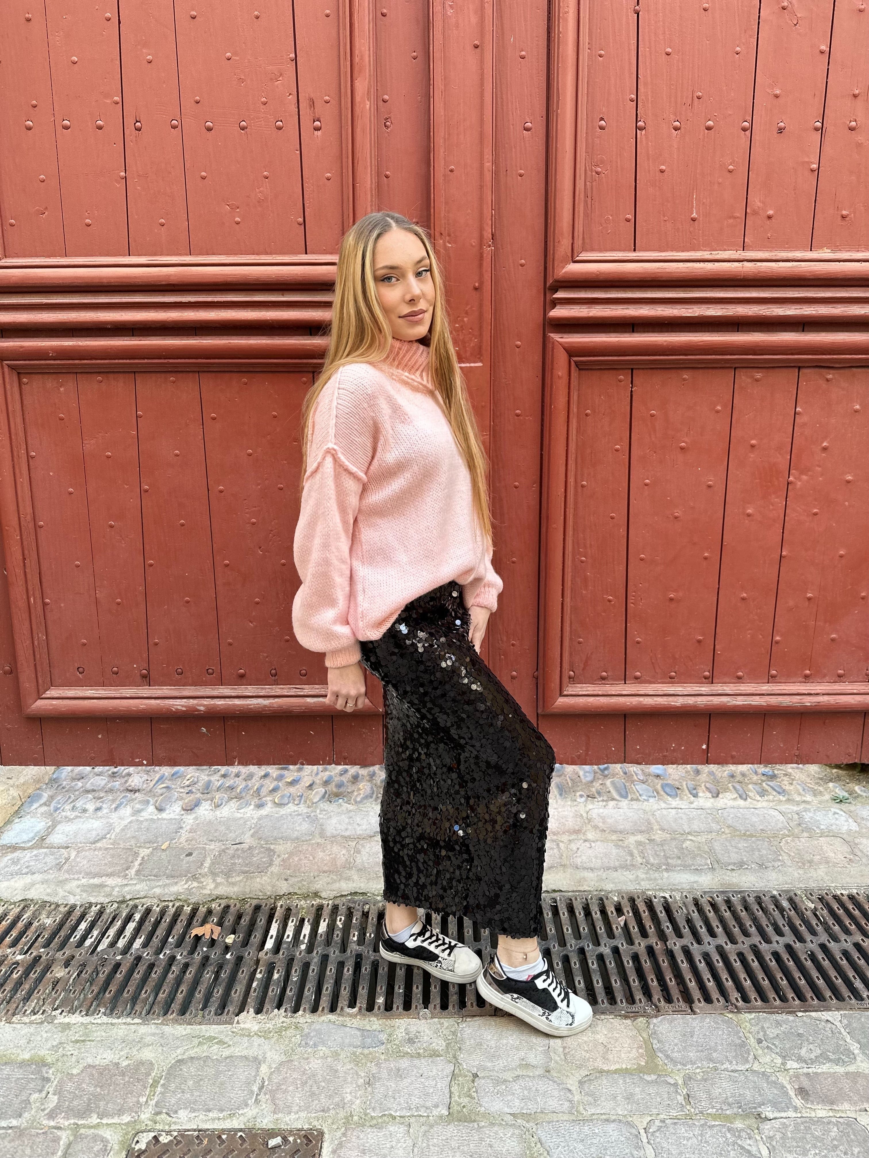 La Boutique 83470 Jupe longue TU 36 au 42 / Noir Jupe ROSE Jupe ROSE