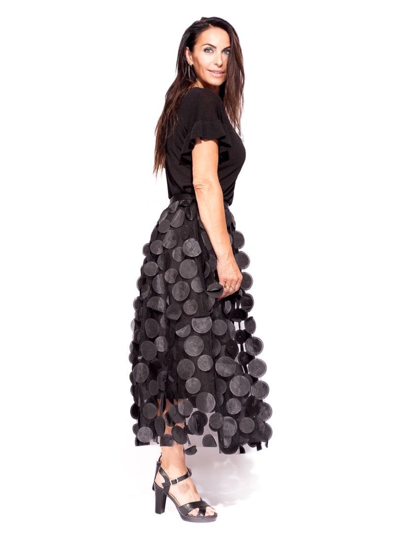 jupe en tulle femme noir longue
