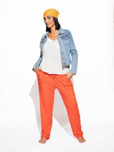 pantalon dentelle orange large