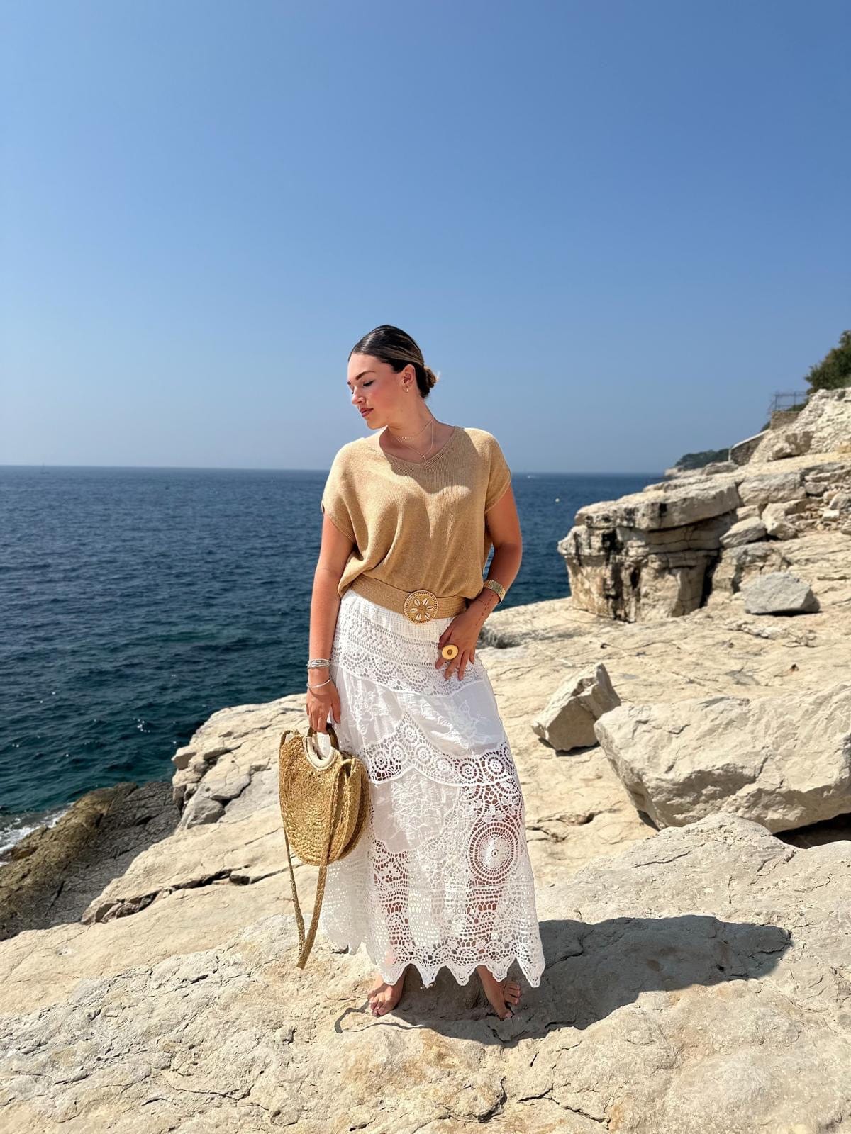 La Boutique 83470 Pull femme over size Camel / TU du 36 au 44 Haut PERRINA Haut PERRINA
