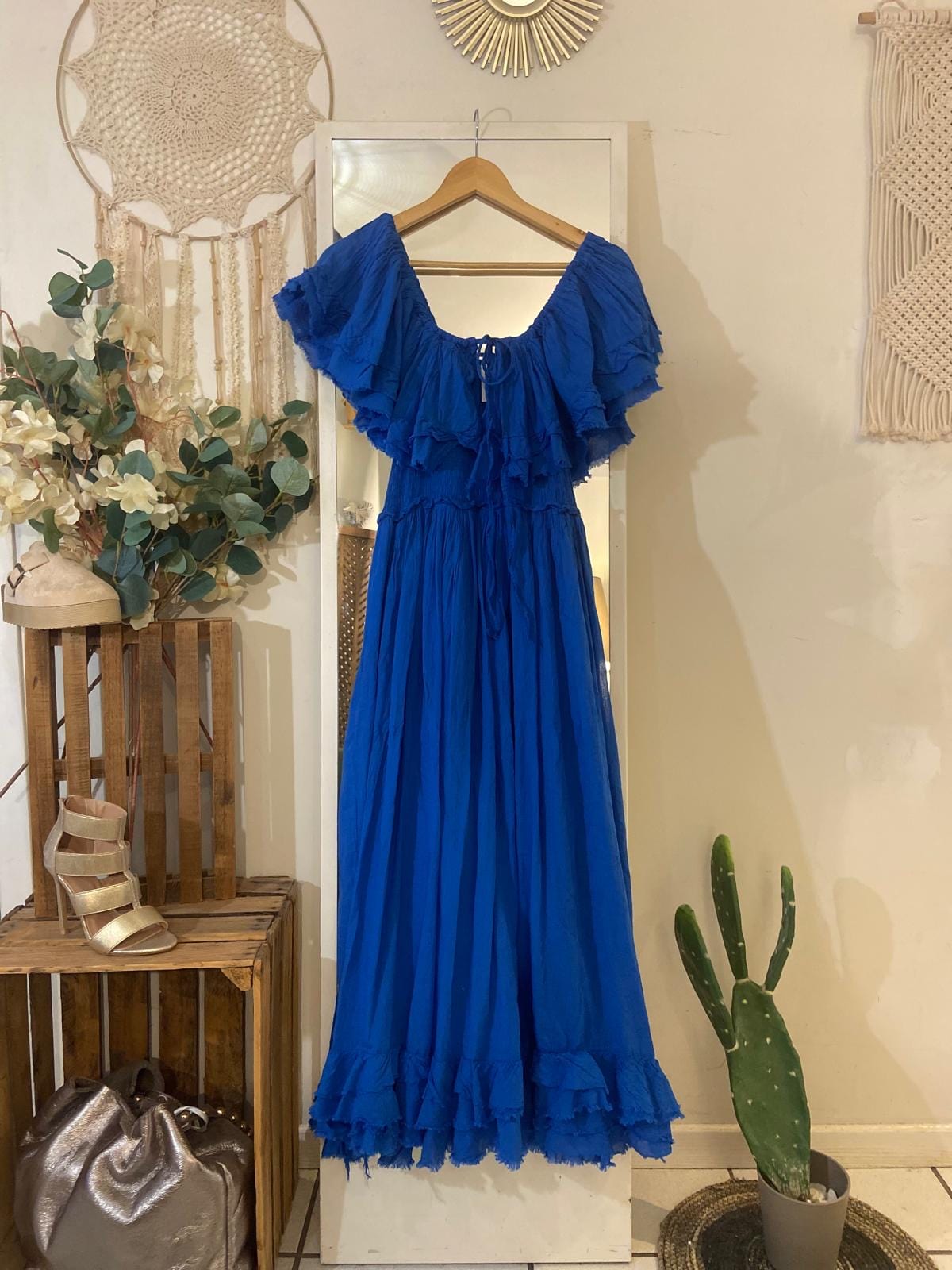 La Boutique 83470 Robe longue Banditas Unique 36 au 44 / Bleu électrique Robe GOYAVE Robe GOYAVE