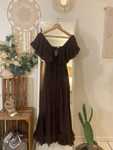 La Boutique 83470 Robe longue Banditas Unique 36 au 44 / Chocolat Robe GOYAVE Robe GOYAVE